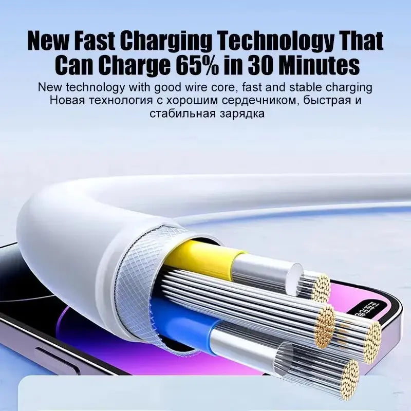 PD 35W USB Cable for Iphone 14 13 12 11 Pro Max 7 8 14 plus XS XR Fast Charging USB C Cable Charger Date Wire Accessories