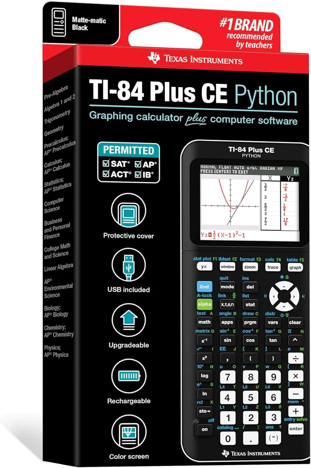 TI-84 Plus CE Color Graphing Calculator - Black