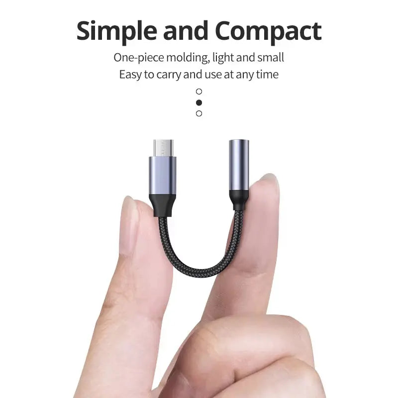 USB Type C to 3.5Mm Aux Adapter Type-C 3 5 Jack Audio Cable Earphone Cable Converter for Iphone 15 Samsung Galaxy S24 S23 Ultra
