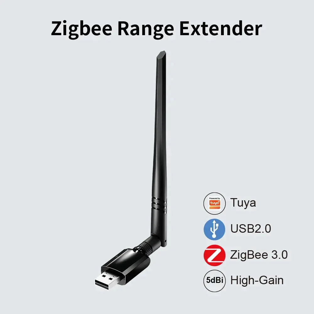 Zigbee Range Extender - High-Gain USB Gateway with Detachable Antenna for Enhanced Smart Life Connectivity